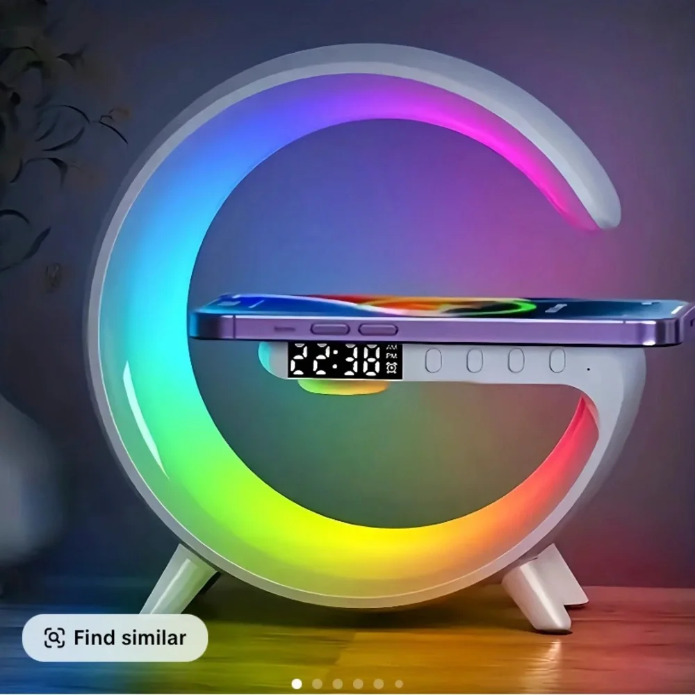 Multicolor LED Clock with Wireless Charging - Picture 10 of 10